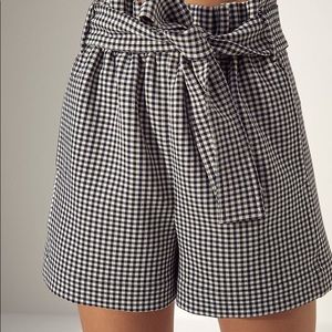 Aritzia Paperbag Shorts (Black & White Gingham)